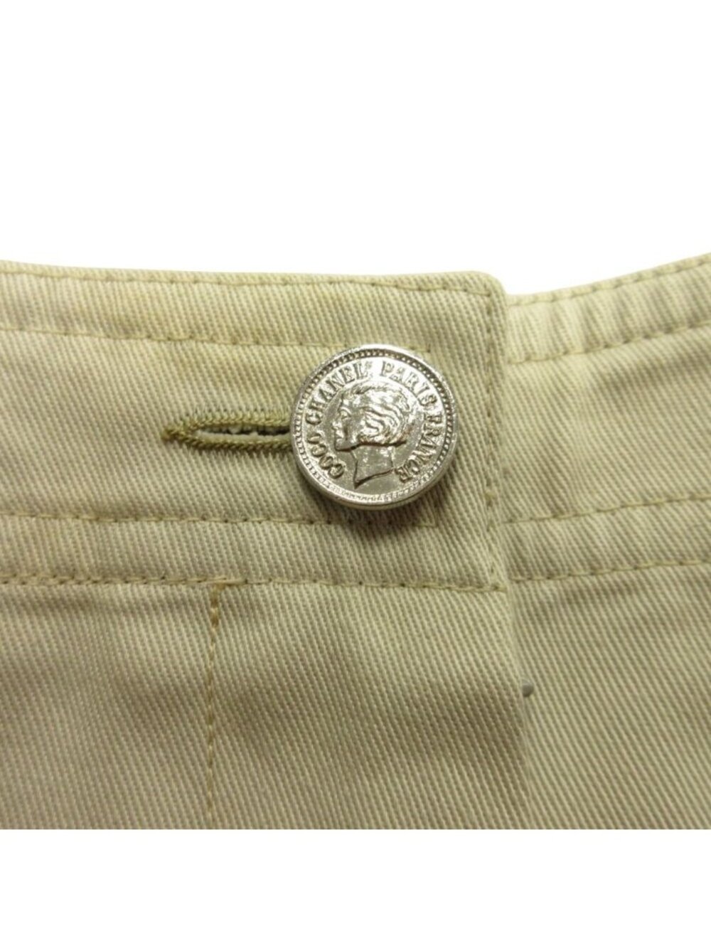 Chanel de Pants CC Logo Tale Ji Beige LadySecond - Picture 3 of 10